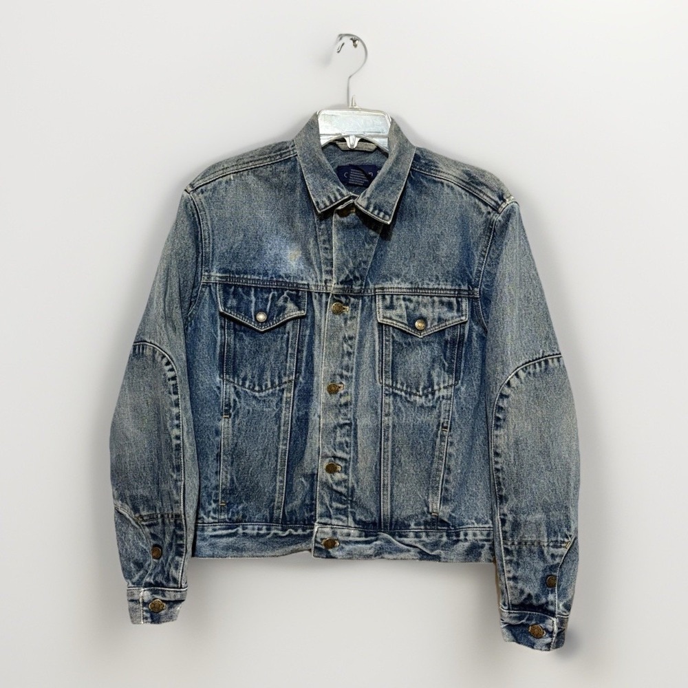 Calvin Klein Vintage Denim Trucker Jacket Women's S 100% Cotton‎ Blue 90s Y2K